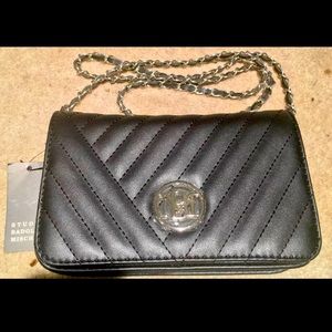 Women bag studio mischka black began leather